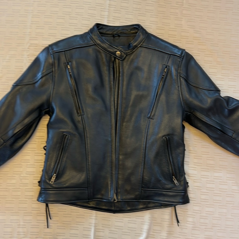 Fox Creek leather women’s motorcycle jacket extra large made in USA worn twice